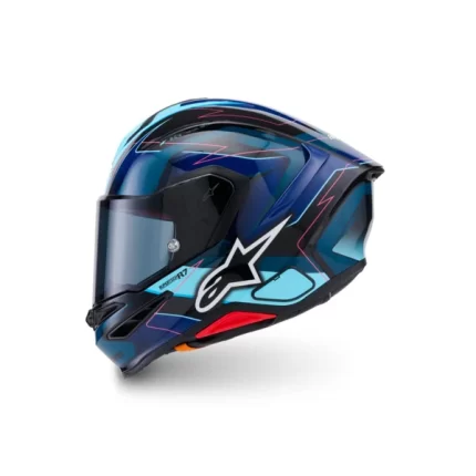 Casco Alpinestars Moto S-R7 Kinetis Negro Azul Fucsia Fluor