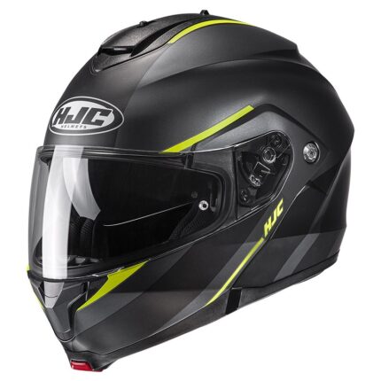 Casco Moto HJC Abatible C91 Tero Negro Verde